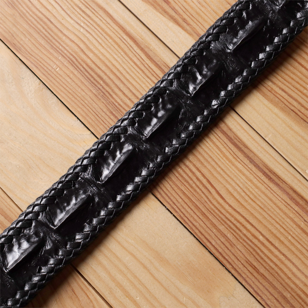 Ремінь-автомат CROCODILE LEATHER 18010 з натуральної шкіри крокодила Чорний Київ - фото 13