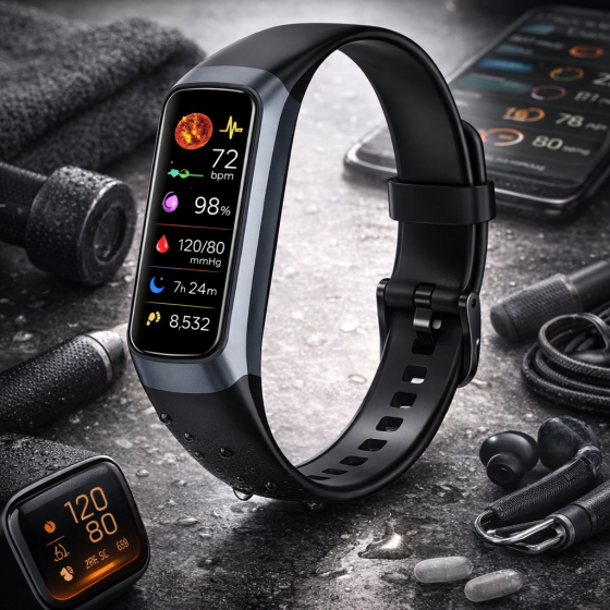 Фітнес-трекер Spurkі 1,1″ AMOLED IP68, пульс, SpO₂, сон, тиск, 25 спортивних режимів, крокомір, Bluetooth, чорний Київ
