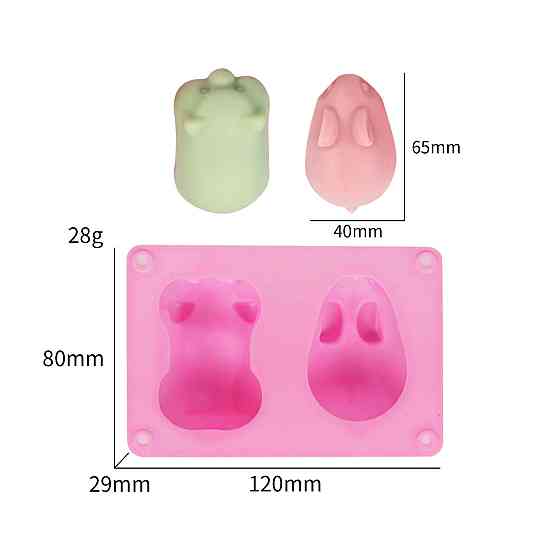 Молд силиконовый Заяц и свинка 120 на 80 мм розовый Киев