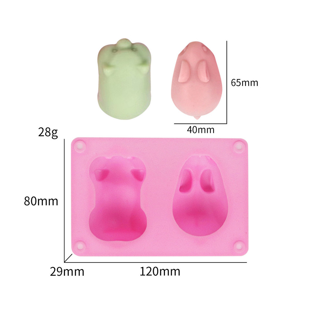 Молд силиконовый Заяц и свинка 120 на 80 мм розовый Киев - изображение 2