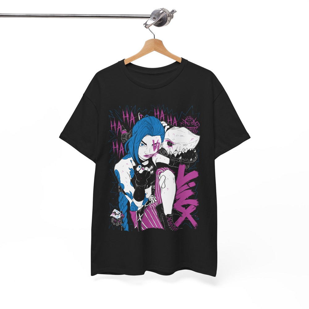 Футболка для мальчика аниме Джинкс Аркане Джапанесе Аниме оверсайз (рост от 165 до 180 ) Черний AnimeJ0505m Днепр - изображение 6