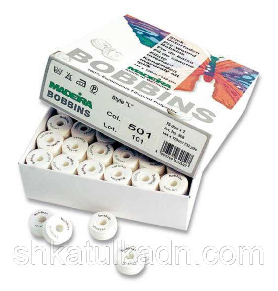 Нитка для бісеру BOBBINS No150, MADEIRA біла 120 метрів Дніпро - фото 2