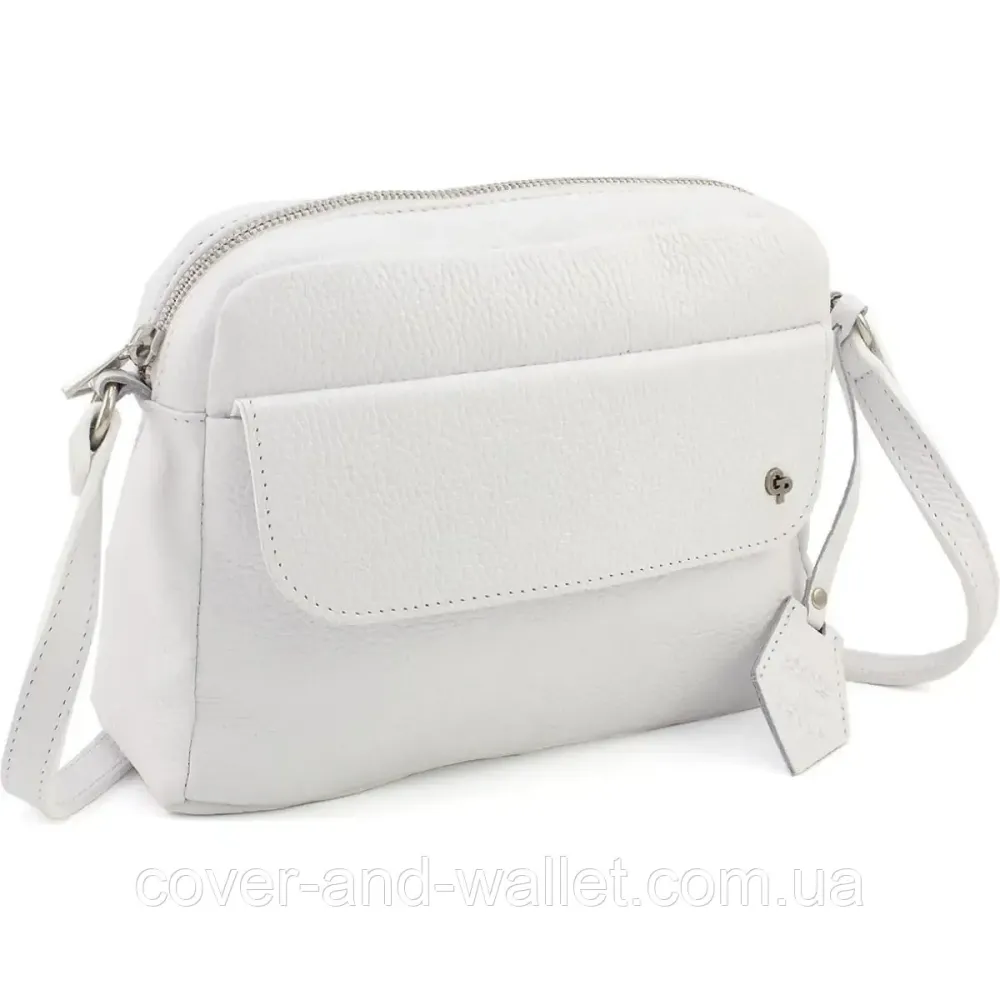 Модная женская сумка-кроссбоди белого цвета из натуральной кожи высокого качества Grande Pelle 755702 Киев - изображение 1