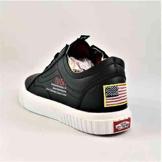 Кроссовки NASA Shuttle Чёрные Кожаные Кеды Ванс Мужские (размеры: 41,42,43,44) Видео Обзор Днепр