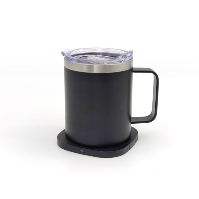 Термокружка TheGeneral з підігрівом та бездротовою зарядкою ThermoHub 15W з LED індикатором чорна (40021321-01) Вінниця - фото 1