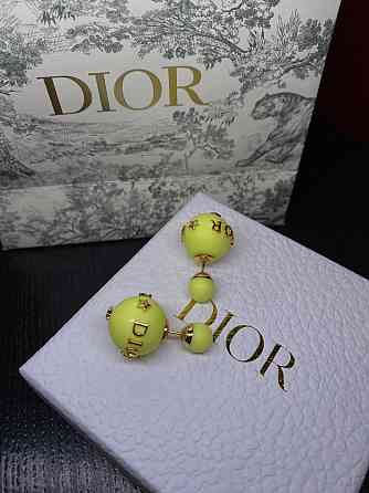 Подвеска цепь Диор позолота 18 К и сережки Диор ярко желтые (можно по отдельности) Одесса