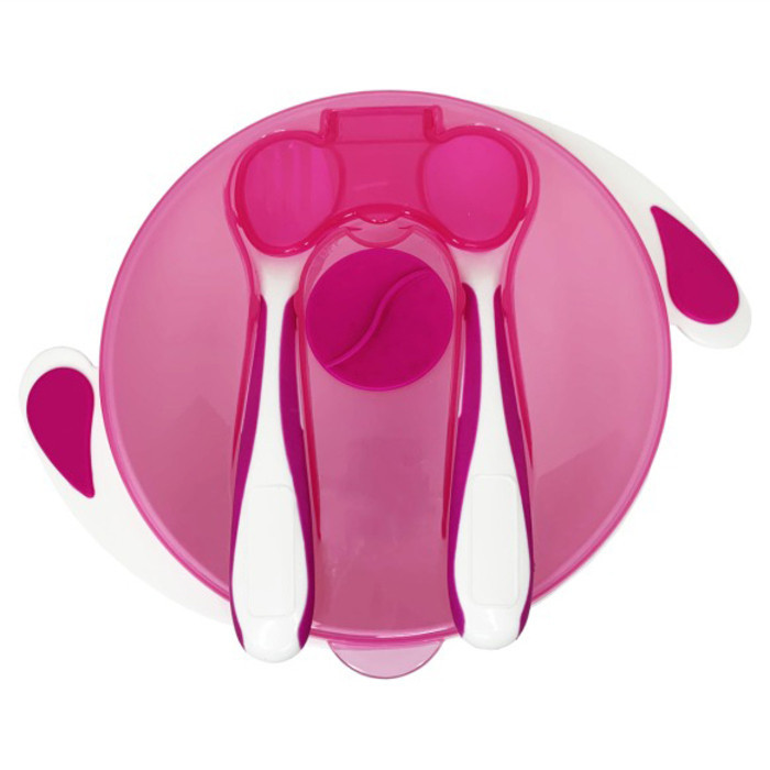 Тарілка на присосці з ложкою та виделкою MGZ-0109(Crimson) 350 мл Вінниця - фото 2