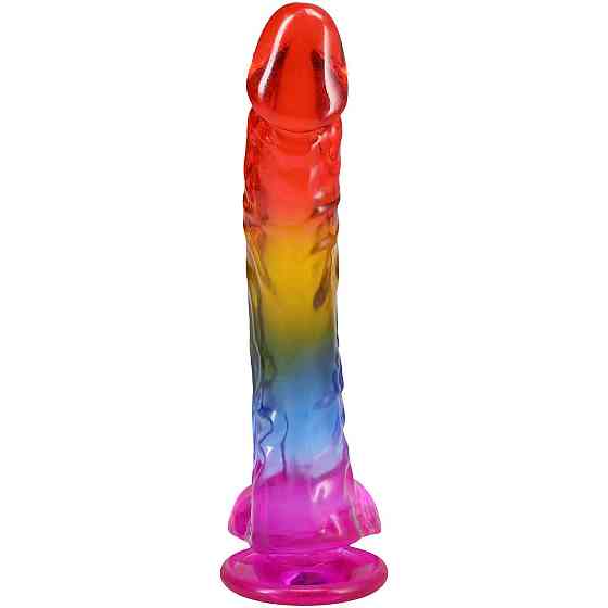 Фалоімітатор Doc Johnson Crystal Jellies - 9.5 Inch Dildo - Rainbow Sex Aura Київ