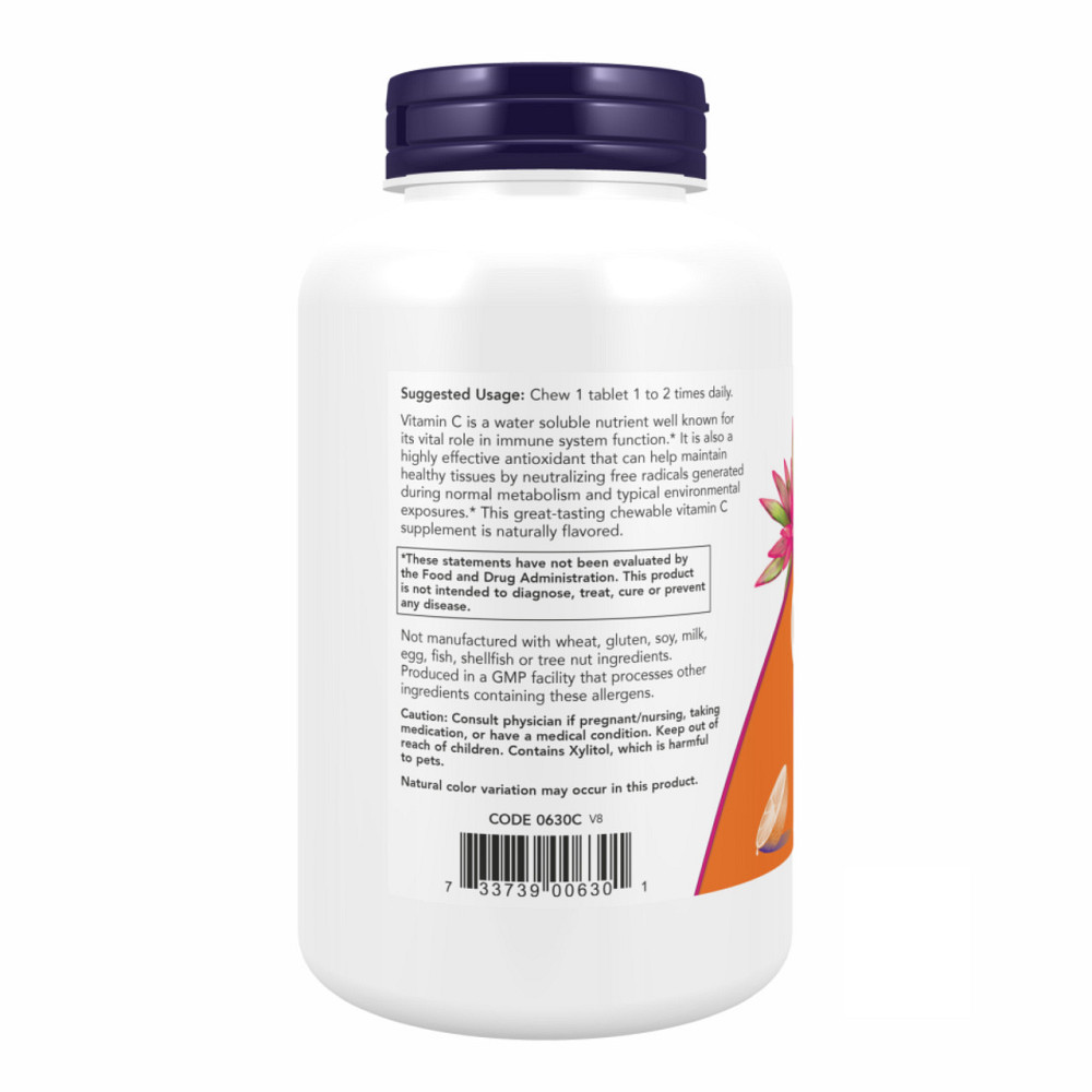 Вітамін С жувальний Now Foods Chewable C-500 100 жувальних таблеток Апельсин Київ - фото 3