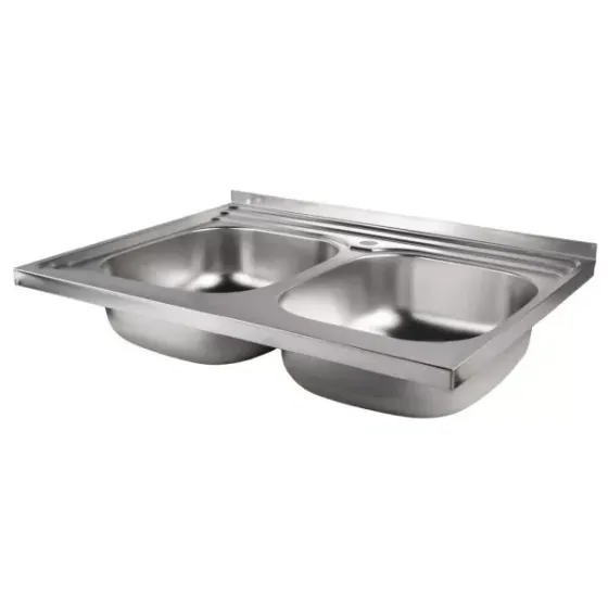 Мойка кухонная на две чаши накладная WEZER 6080Z (0.8 мм) Deсоr 800x600x180 мм Киев