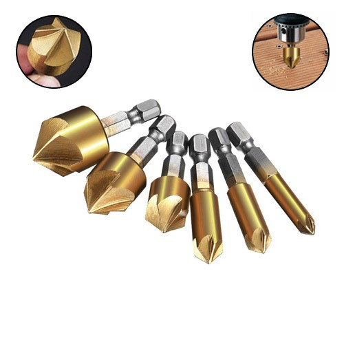 Набор зенковок 6шт 6-19мм, 6-гранные, HSS сталь Винница - изображение 1