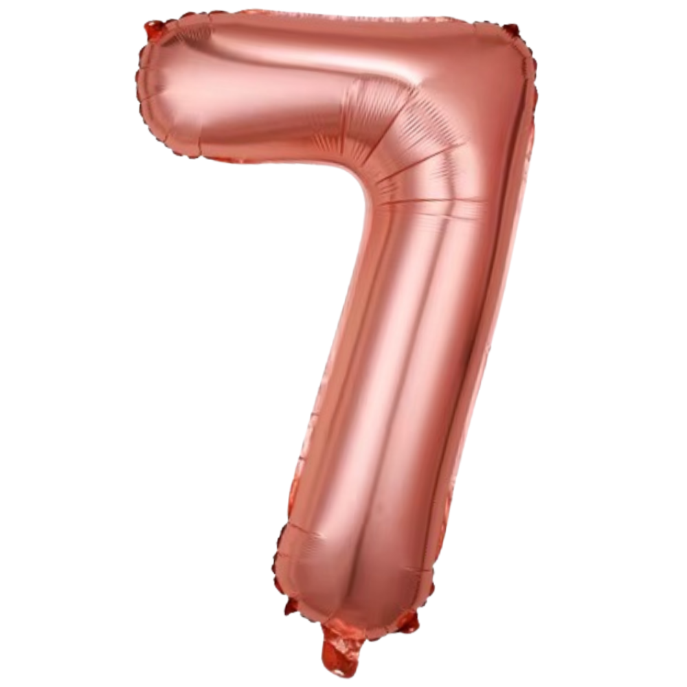 Повітряна куля у вигляді цифри 7 рожеве золото,40 дюймів, фольгована, святкова для дня народження,річниць Кам'янець-Подільський - фото 2