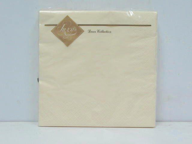 Салфетки бумажные однотонные (ЗЗхЗЗ, 20шт) Luxy Шампань(3-12) (1 пачка) Харьков - изображение 1