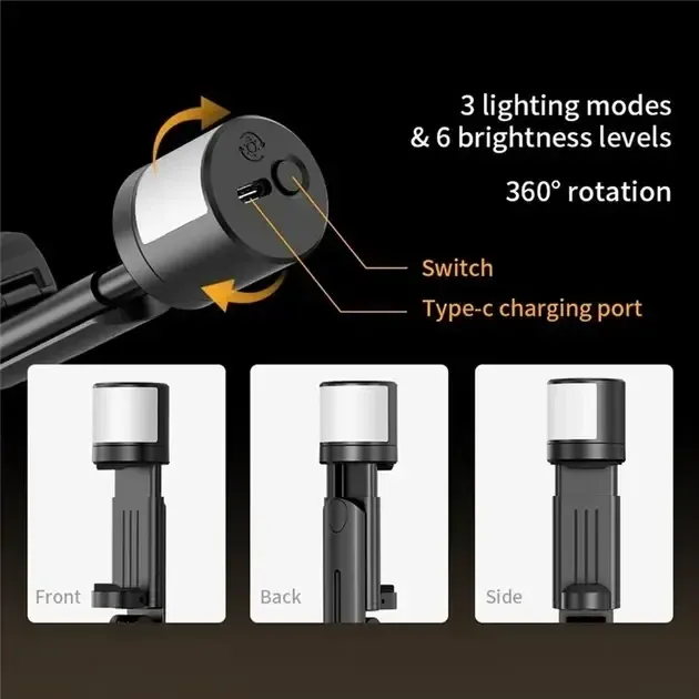 Штатив трипод для фото- и видеосъемки Q12S Трипод-Штатив з пультом Q12S Портативний штатив з LED підсвічування Одесса - изображение 2