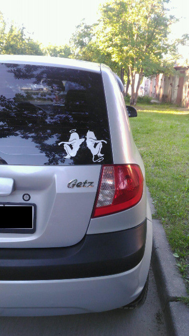 Наклейки на авто Чертенок и Ангелочек Черная и Бел Киев - изображение 4