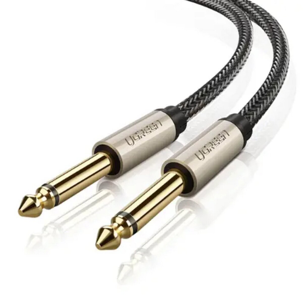 Аудіо кабель UGREEN AV128 6.5mm  Male to Male Audio Cable Gray 2m(UGR-10638) (UGR-10638) Київ - фото 1