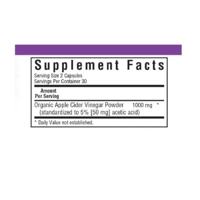 Травы Bluebonnet Nutrition Яблочный уксус, Apple cider vinegar, 60 вегетарианских капсул (BLB0982) Винница - изображение 2