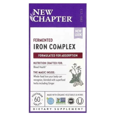 Мінерали New Chapter Залізо ферментований комплекс, Fermented Iron Complex, 60 таб (NCR-00636) Вінниця - фото 1