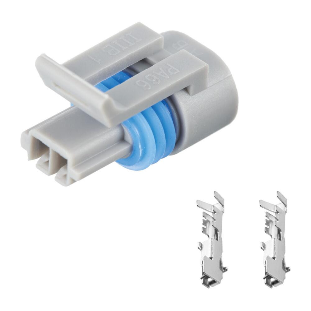 Роз'єм конектор 2-кон., Дат, Температури Воздуха Delco, Дат, Наруж, Температури, Сірий, 12162197, Buick, Cadillac, Chevrolet Київ - фото 1