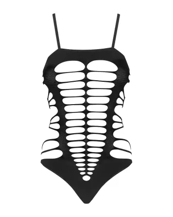 Бодістокінг із поперечними вирізами Obsessive B122 teddy S/M/L, чорний Львів