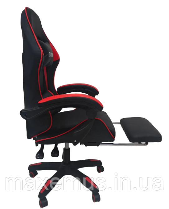 Кресло геймерское Bonro B945 Красное с подставкой для ног компьютерное игровое экокожа (до 120 кг) Мостиска - изображение 6