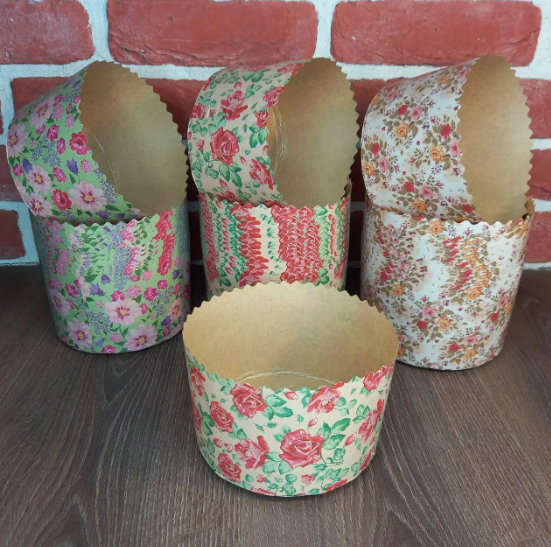 Форма для пасок 350 г d110 h85 «Серія Квіти» — паперові форми для випікання, 50 шт Харків - фото 4