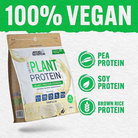 Протеїн Applied Nutrition Critical Plant Protein 450 г, Vanilla Луцьк