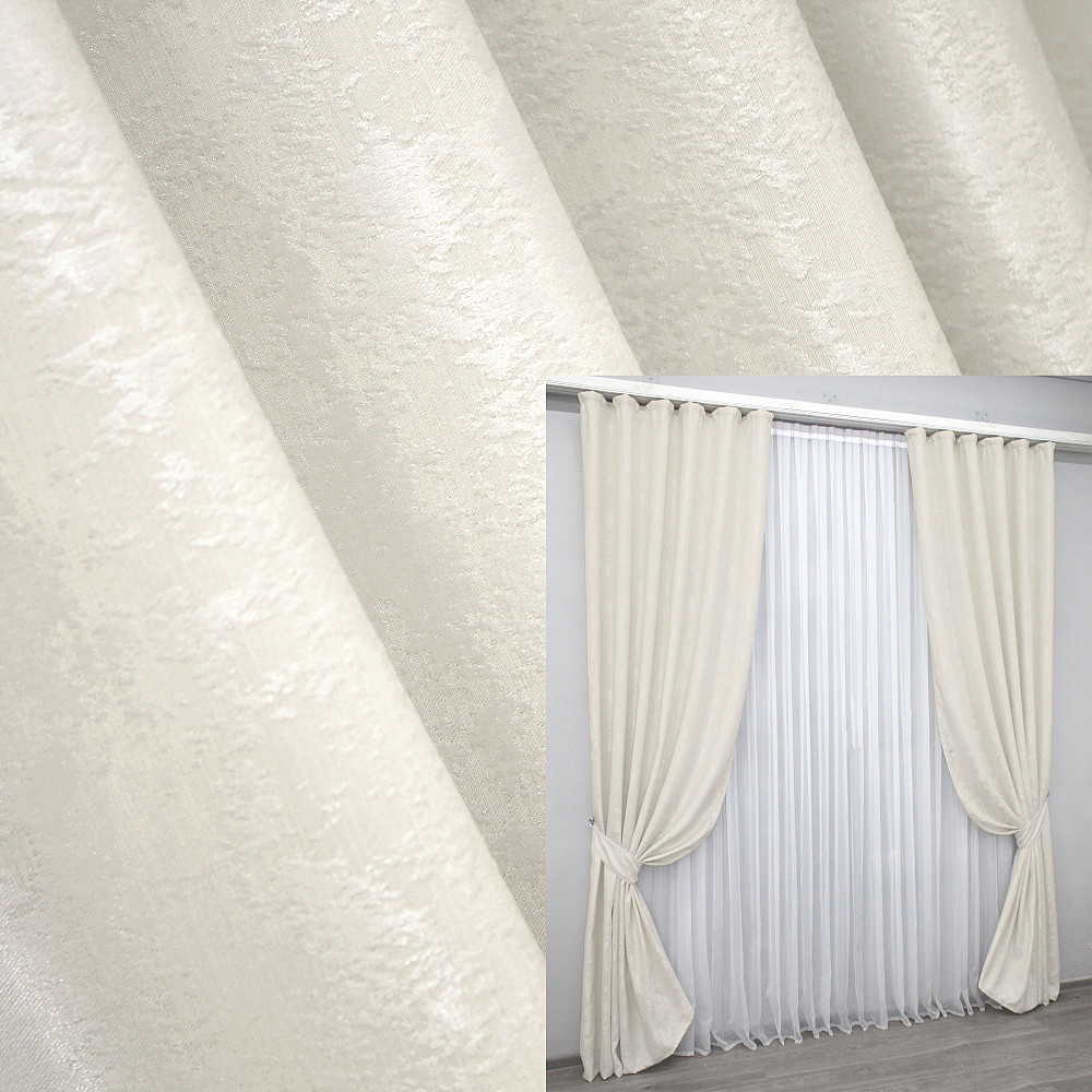 Комплект готових штор VR-Textil Жакард Sultan YL № 1294ш Молочний 150х270 см 2 шт (33-0142) Київ - фото 1