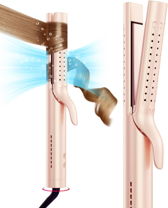 Плойка-стайлер TYMO Airflow 2.0 Rose Gold два в одном для выпрямления и завивки волос, ионизация, титановые пластины, 5 режимов Киев - изображение 11