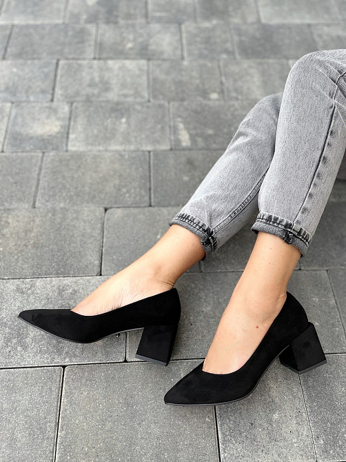 Lino Marano Туфлі жіночі Lino Marano чорні еко-замша каблук 6 см 35р. 40р. (R89-6) Коломия - фото 9