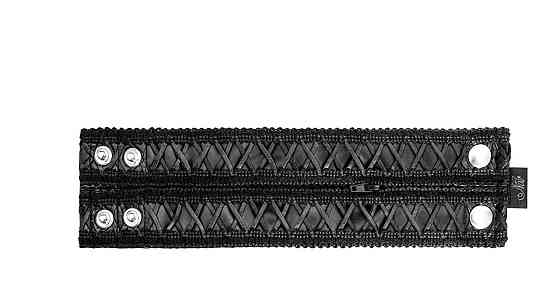 Жіночий гаманець-браслет Noir Handmade F326, black, під шкіру, рельєфний візерунок, кишеня на блискавці Sex Aura Київ