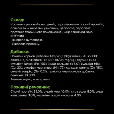 Сухий корм для кішок Purina Pro Plan Veterinary Diets Hypoallergenic 1.3 кг (7613035154506) Вінниця - фото 2