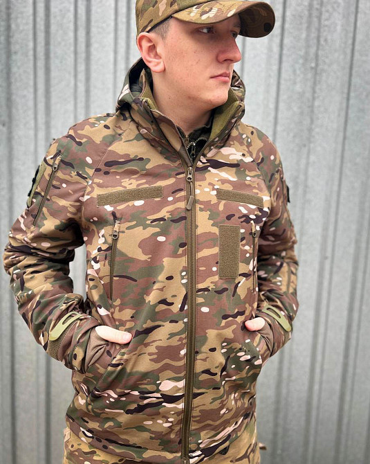 Куртка тактична хантер софтшелл фліс на сітці мультикам Запоріжжя - фото 2