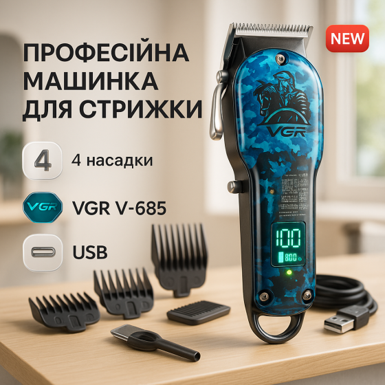 Професійна машинка для стрижки голови, Професійний тример з насадками, Перукарські машинки професійні UG-38 Львів