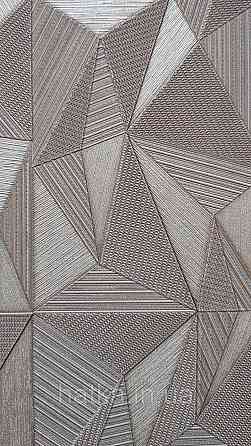 Шпалери вінілові на флізеліні AdaWall Omega1.06х10 геометрія 3д коричневі золотисті 23204-4 Київ