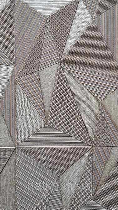 Шпалери вінілові на флізеліні AdaWall Omega1.06х10 геометрія 3д коричневі золотисті 23204-4 Київ - фото 2