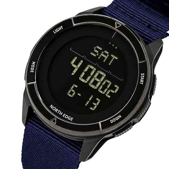 Часы мужские водостойкие тактические North Edge Alps Special Blue с компасом (2 ремешка) Киев