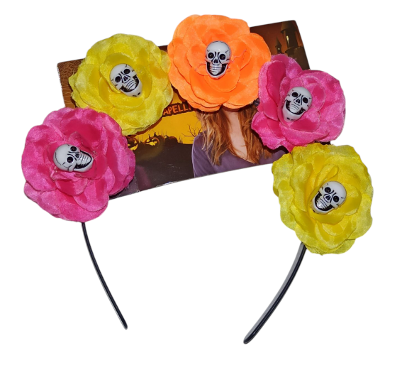 Обруч Квіти з черепами на Хелловін 17 на 17 см Німеччина різнокольоровий Київ