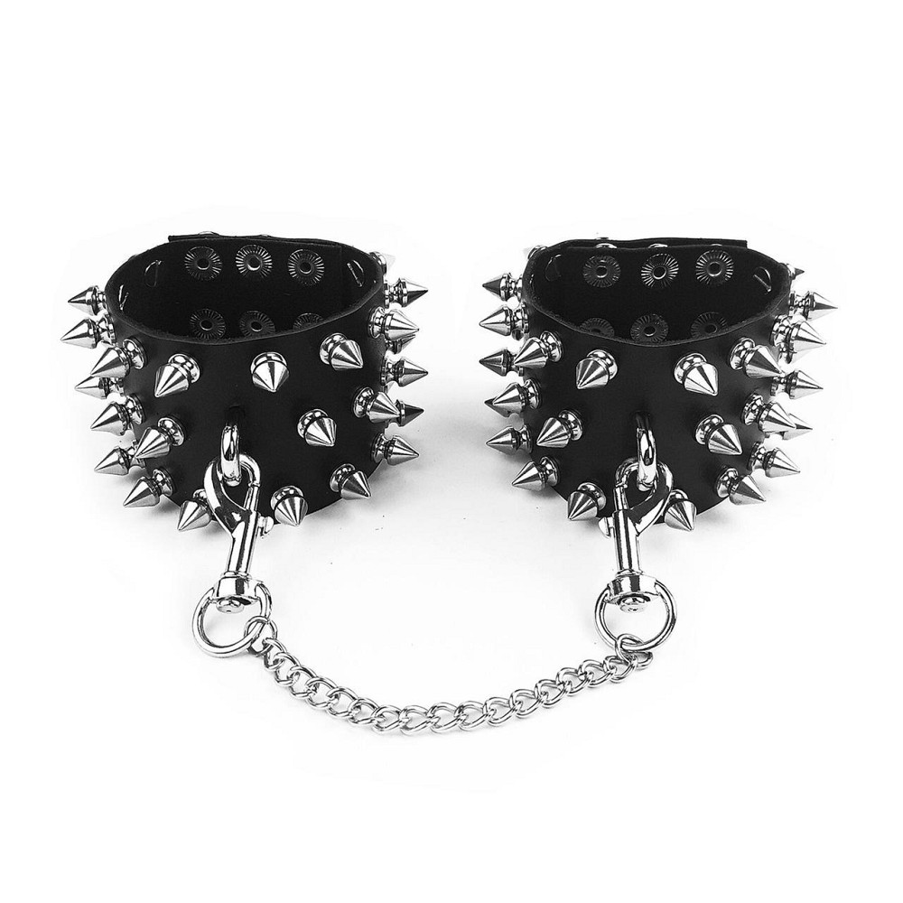 Наручники з шипами Art of Sex - Rose Spiked Leather Handcuffs, натуральна шкіра Sex Aura Київ - фото 3