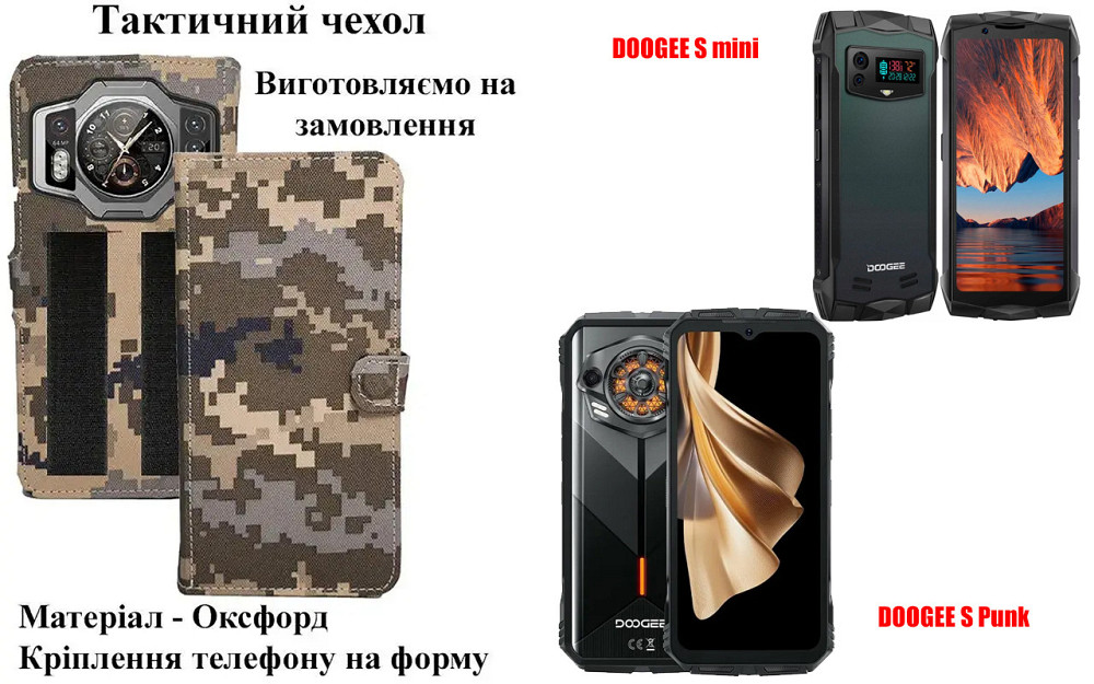 Тактический чехол для Cubot Power, Pocket 3, крепится к снаряжению на липучке Киев - изображение 1