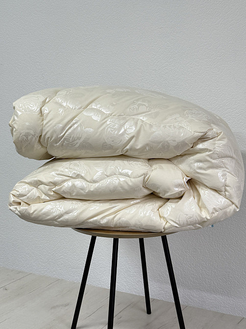 Ecotton Ковдра Ecotton двоспальна Євро 200х220 см штучний пух стьогана молочна Коломия - фото 6