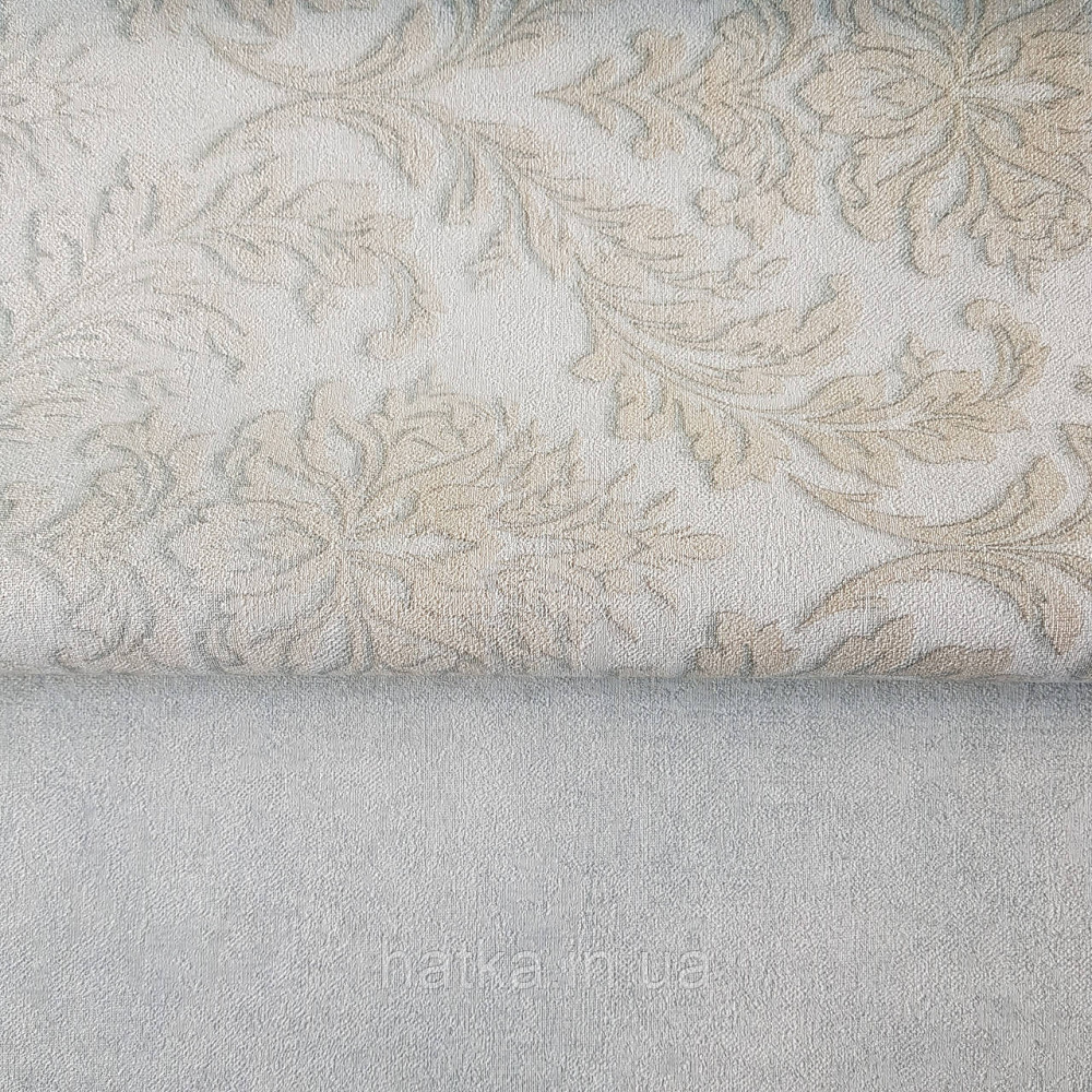 Обои виниловые на флизелине Rasch Raymond 1.06х10 вензель структурный золотистые на голубом 957006 Киев - изображение 3