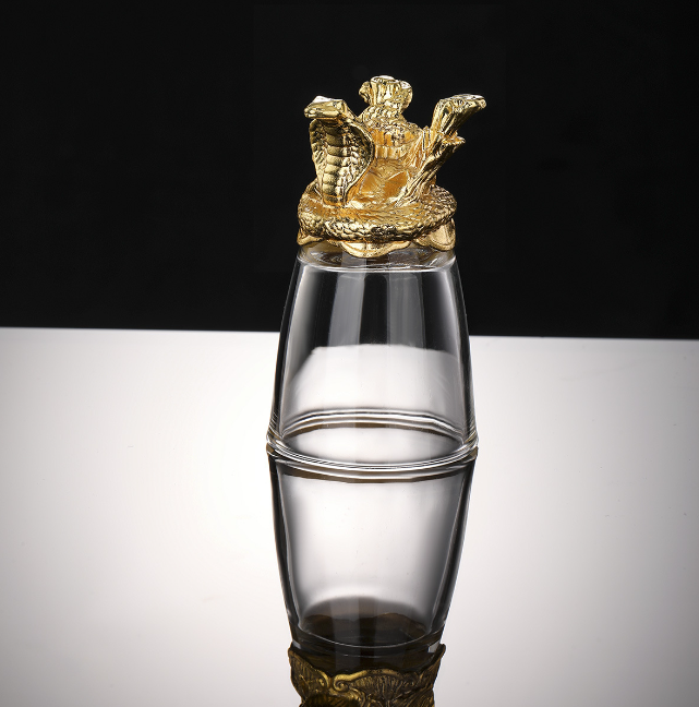 Набор рюмок Китайский гороскоп 30 мл х 12 шт Графин 300 мл в Кейсе Круглый бамбуковый Разнос Старое золото Кременчуг - изображение 8