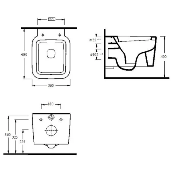 Унітаз підвісний настінний EGE Vitrifiye Nysa з кришкою Soft Close Білий Вінниця