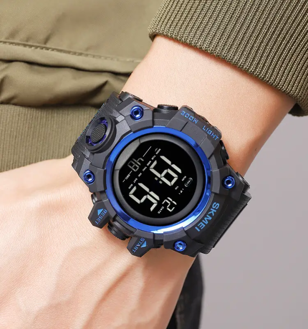 Годинники чоловічі спортивні Skmei 2140 hamlet (Чорний з синім) Київ - фото 6