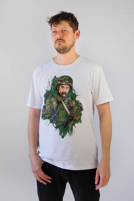 Футболка с Тарасом Шевченко мужская белая 48 белый Киев - изображение 1