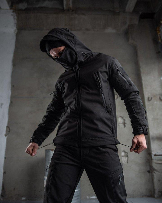 Тактичний костюм SoftShell Police black ВТ7623 Одеса - фото 14