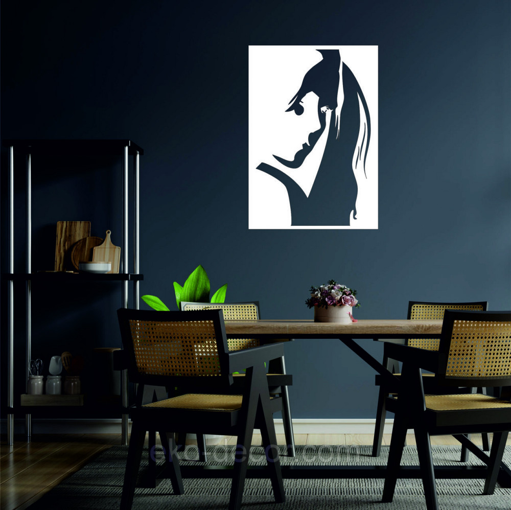 Декоративное настенное Панно «Девушка» Декор на стену 50*35 см, Белый Киев - изображение 7