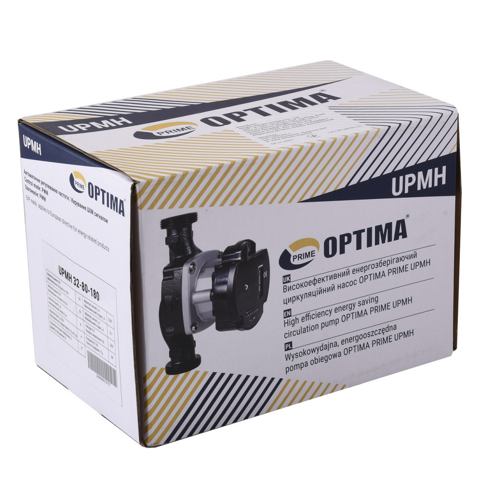 Насос циркуляционный энергосберегающий Optima PRIME UPMH 32-80AUTO 180мм + гайки (000027875) Киев - изображение 4