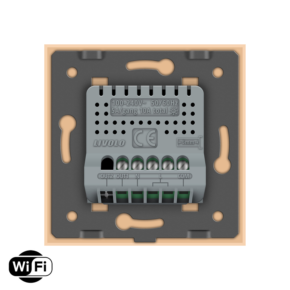LIVOLO Розумний сенсорний Wi-Fi прохідний/перехресний вимикач 1 сенсор LIVOLO золотий матове ск Коломия - фото 7